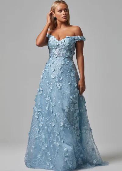 Featured image for “TC249 Poppy Off Shoulder Gown”