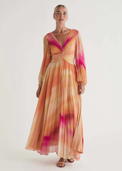 Featured image for “Zephyr Pleated Long Sleeve Midi by M O S”