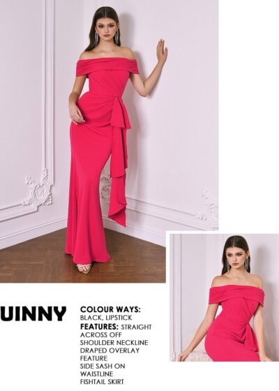 Featured image for “Quinny Off Shoulder Gown by Bariano BL64D13L”
