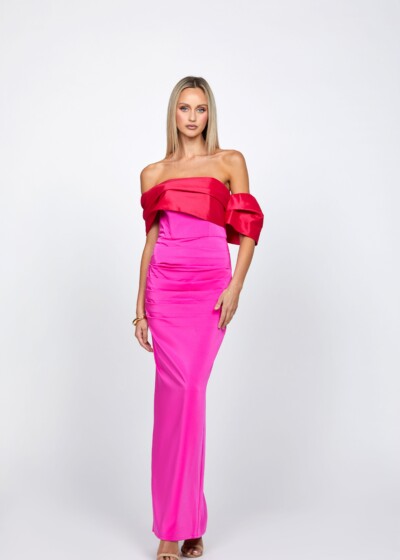 Featured image for “BL71D24L Azaleine Off Shoulder Column Maxi by Bariano”